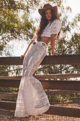 Telva Cotton Victorian Bell Bottom Pant