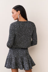 Ferra Sequin Stretch Knit Cardigan