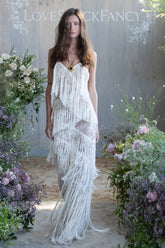 Delphi Fringe Lace Gown