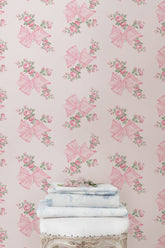 Rosa Beaux Pink Mint Standard Wallpaper