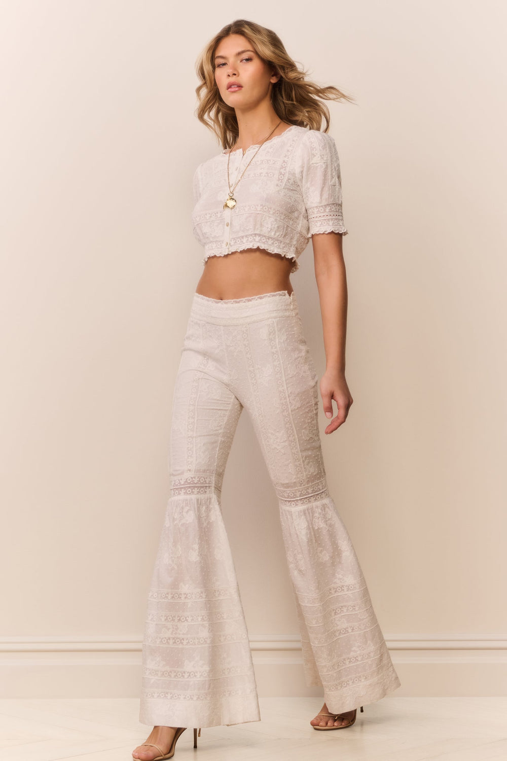 Telva Cotton Victorian Bell Bottom Pant