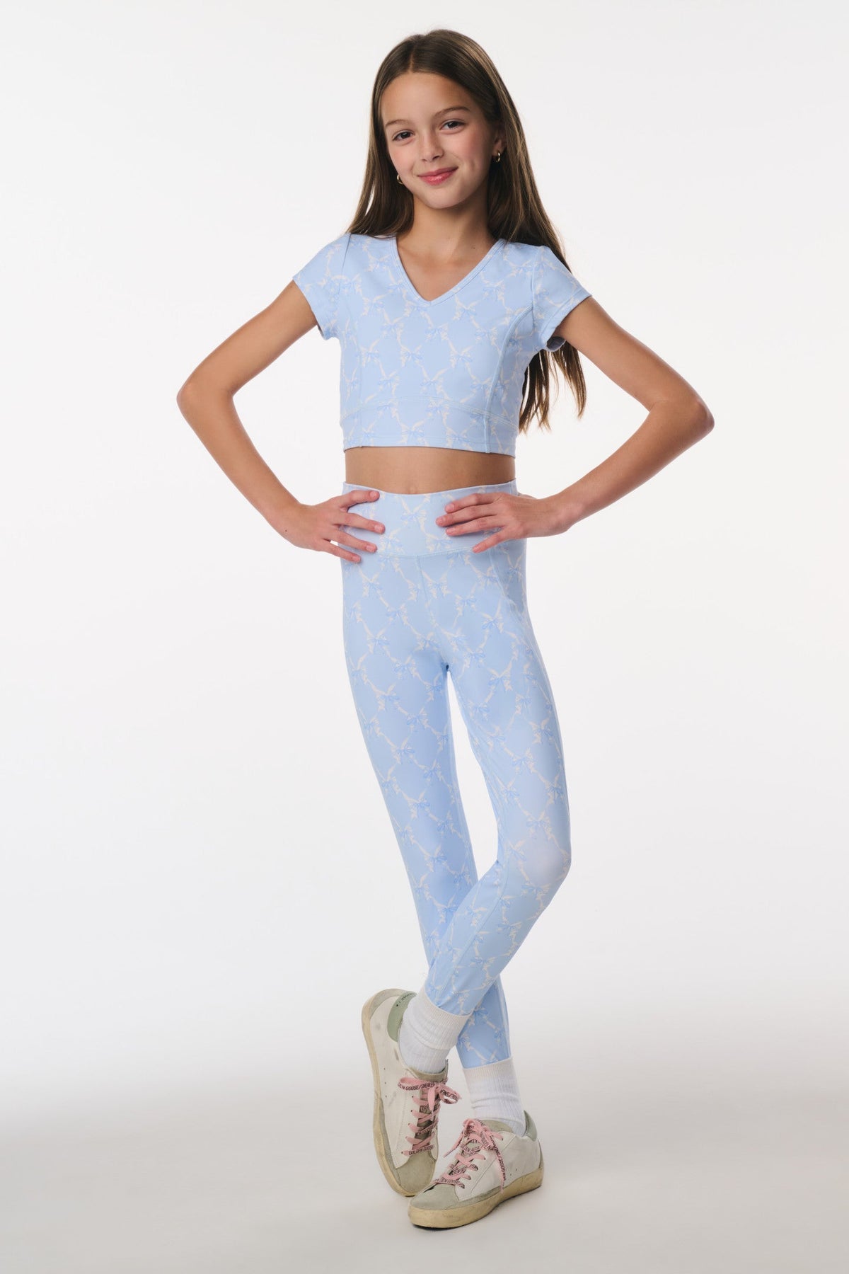 Tween Bluebee Bow Print Legging